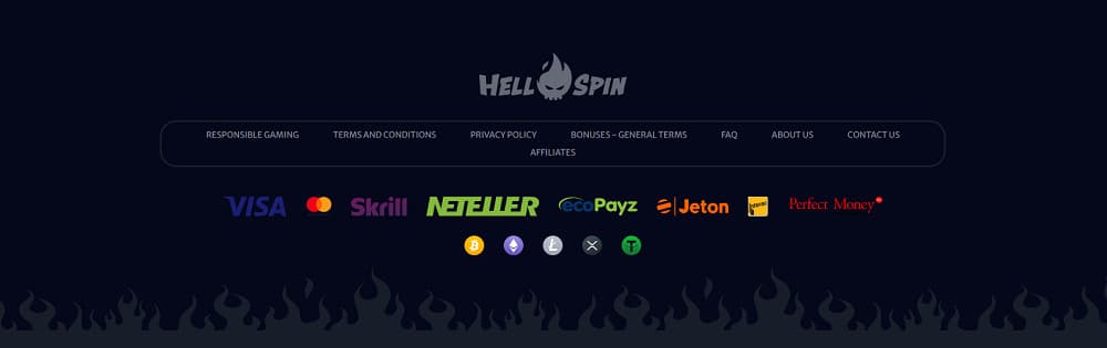Deposit and Withdrawal at Hell Spin Casino