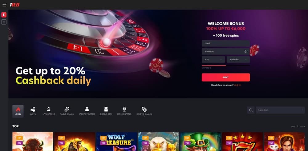 1Red Casino Review in Australia