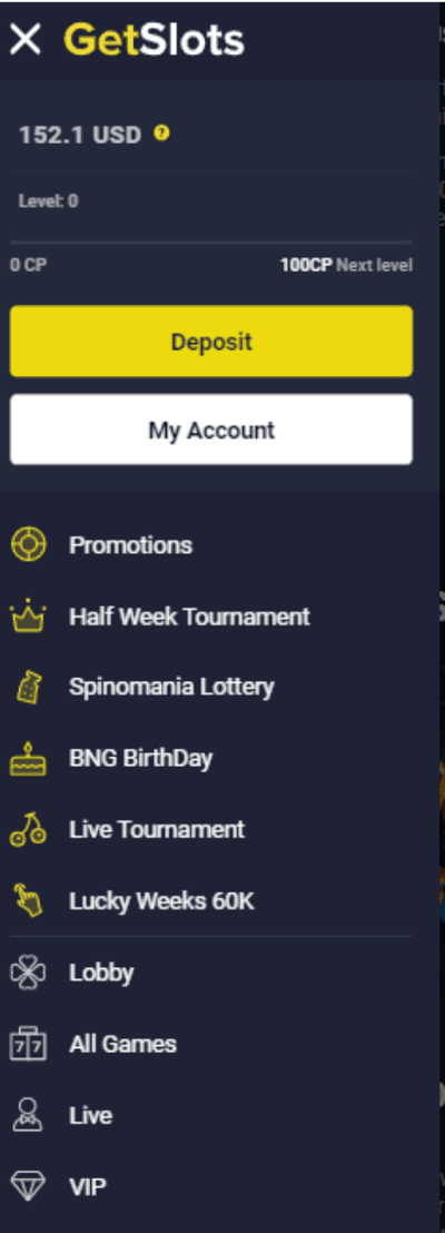 Dave's account balance at the end of the game in Getslots