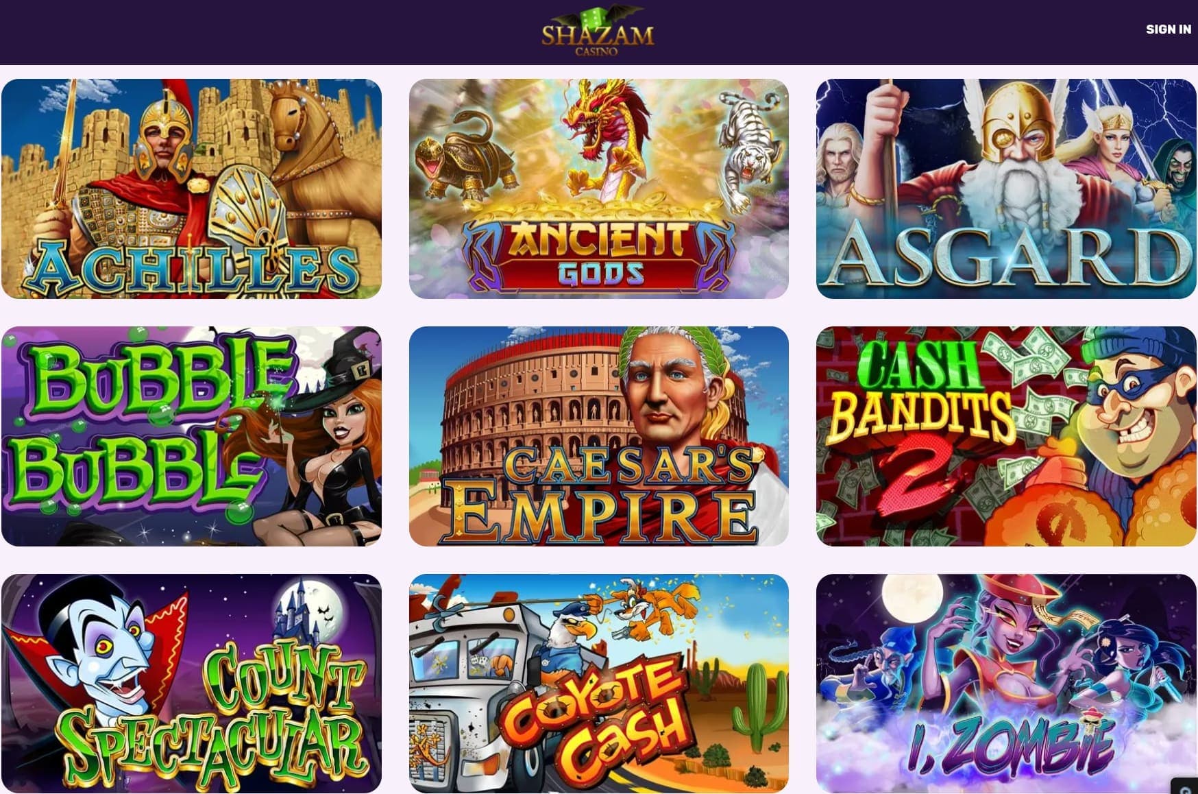Games Shazam casino