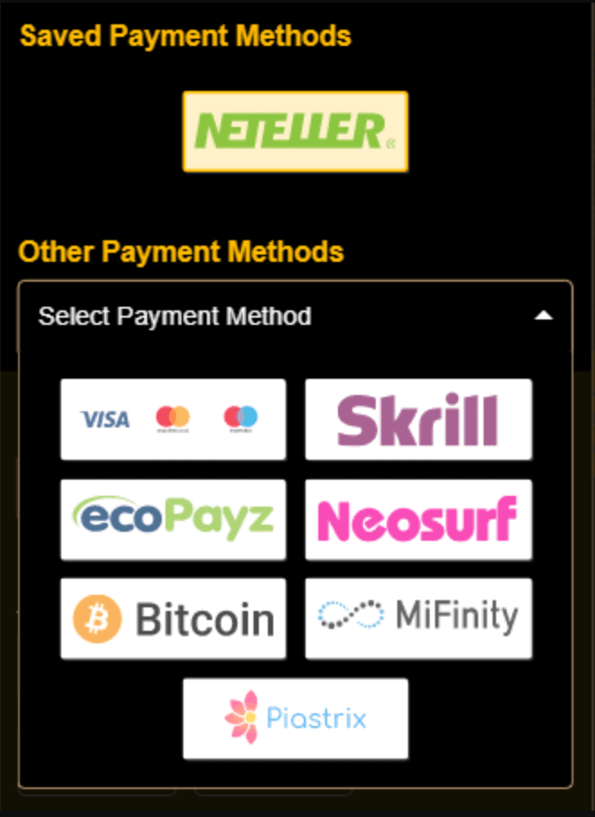Payment options Cleopatra casino
