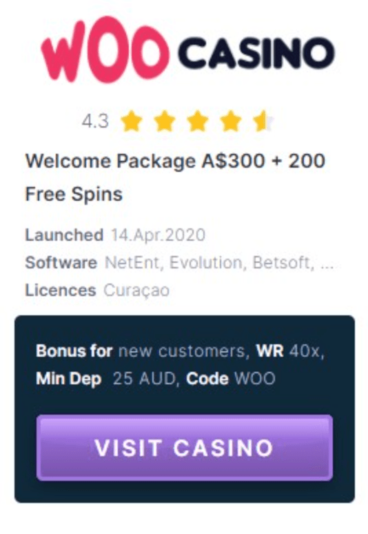 welcome bonus on woo casino